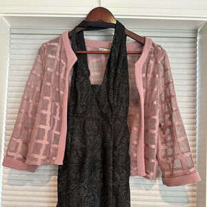 Vintage sheer windowpane jacket short sleeve H-7